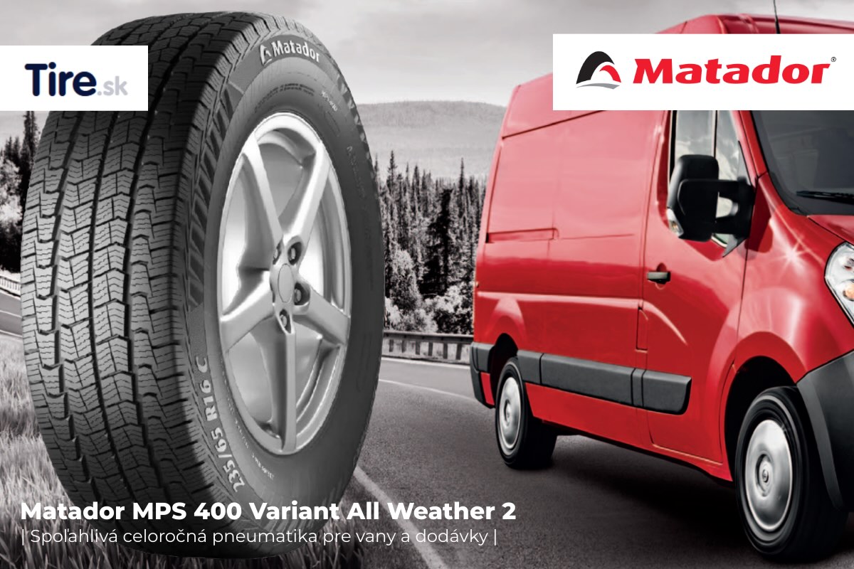 Matador MPS400 Variant AW 2 Matador MPS400 Variant AW 2 – detail celoročného dezénu so smerovým vzorom a lamelami pre spoľahlivý záber, stabilitu dodávky a bezpečnú jazdu po celý rok.